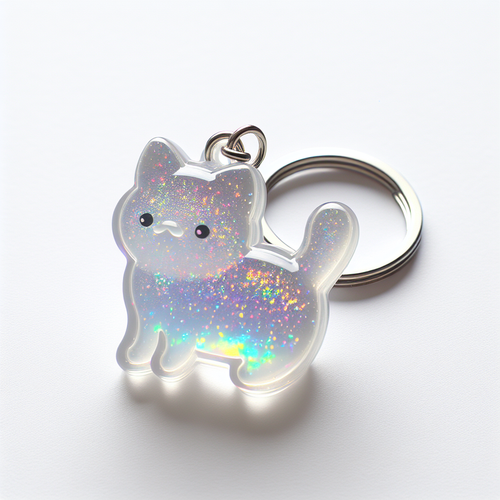 Aurora Resin Cat Keychain