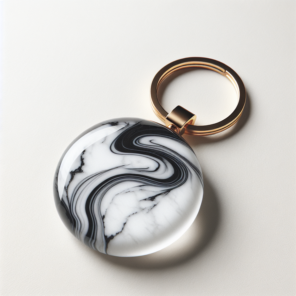 Marble Effect Acrylic Keychain