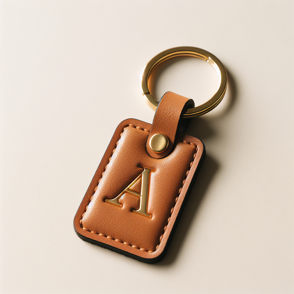 Vegan Leather Initial Letter Keychain